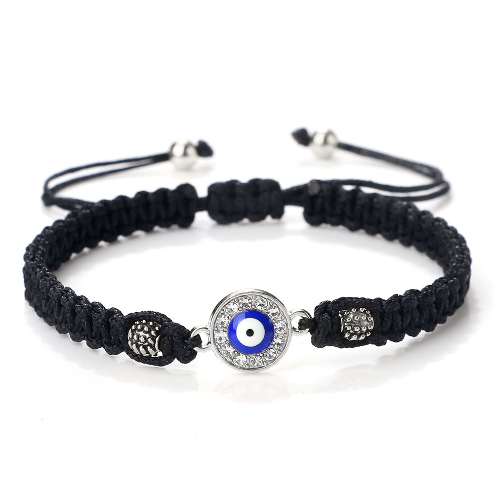 Women's & Men's Red Rope Safety Lock Devil's Eye Diamond Woven Hand Bracelet