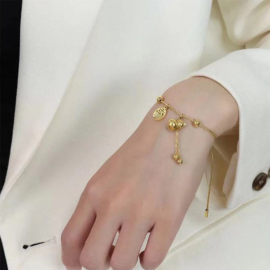 Women's Gold Design Sense Blessed Gourd Pull Pendants