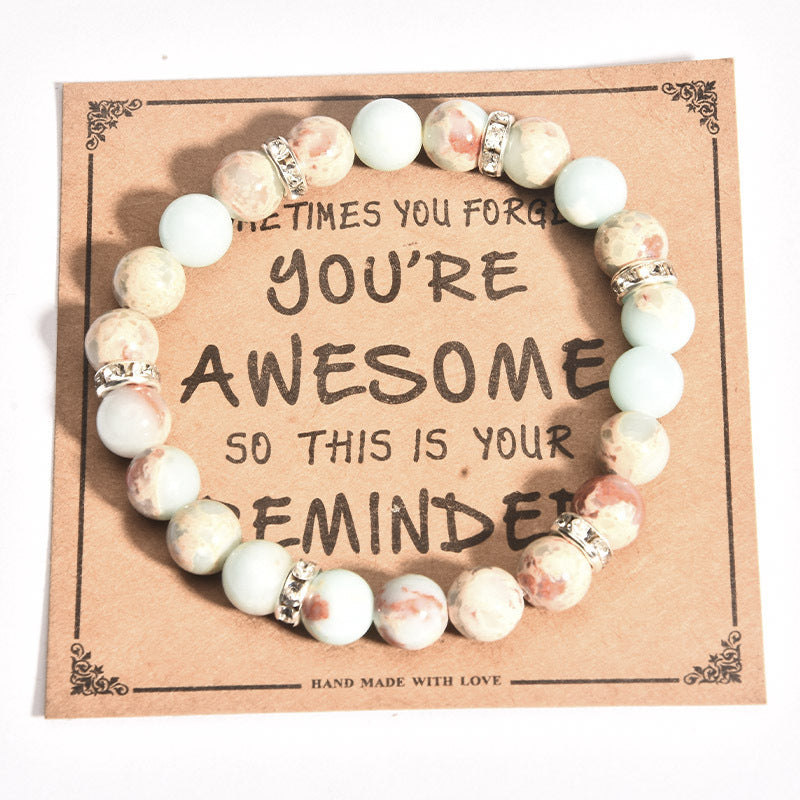 Listed Stone Pink Zebra Elastic String Imitation Bracelets