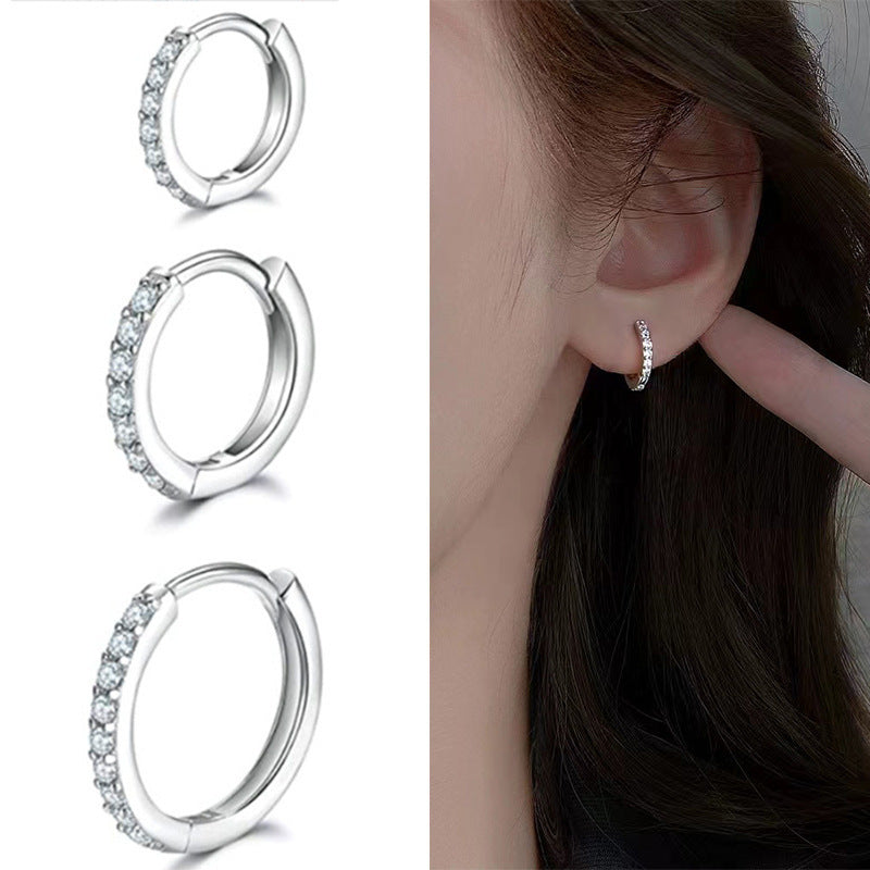 Sier Niche Zircon Light Luxury Clip Graceful High Sense Simple Rings