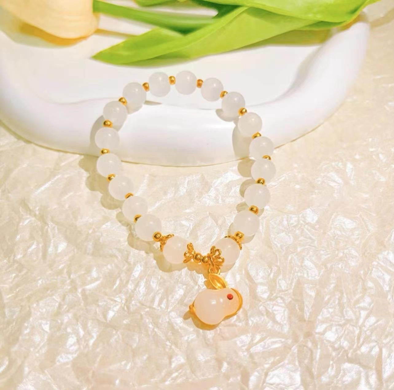 Women's Jade Rabbit Blessing Card For Design Good-looking Girlfriends Bracelets