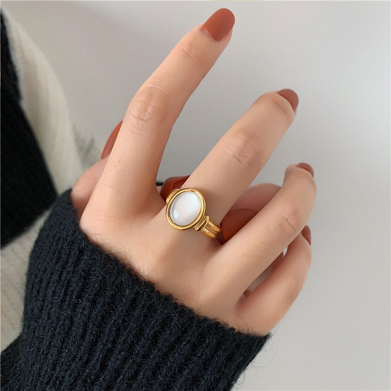 Shell Cold Style Personality Retro Temperament Rings