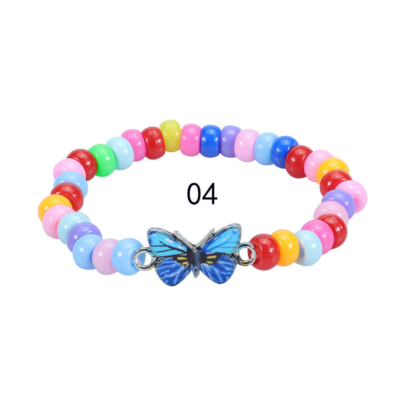 Children's Colorful Beaded Cute Butterfly Kindergarten Birthday Bracelets