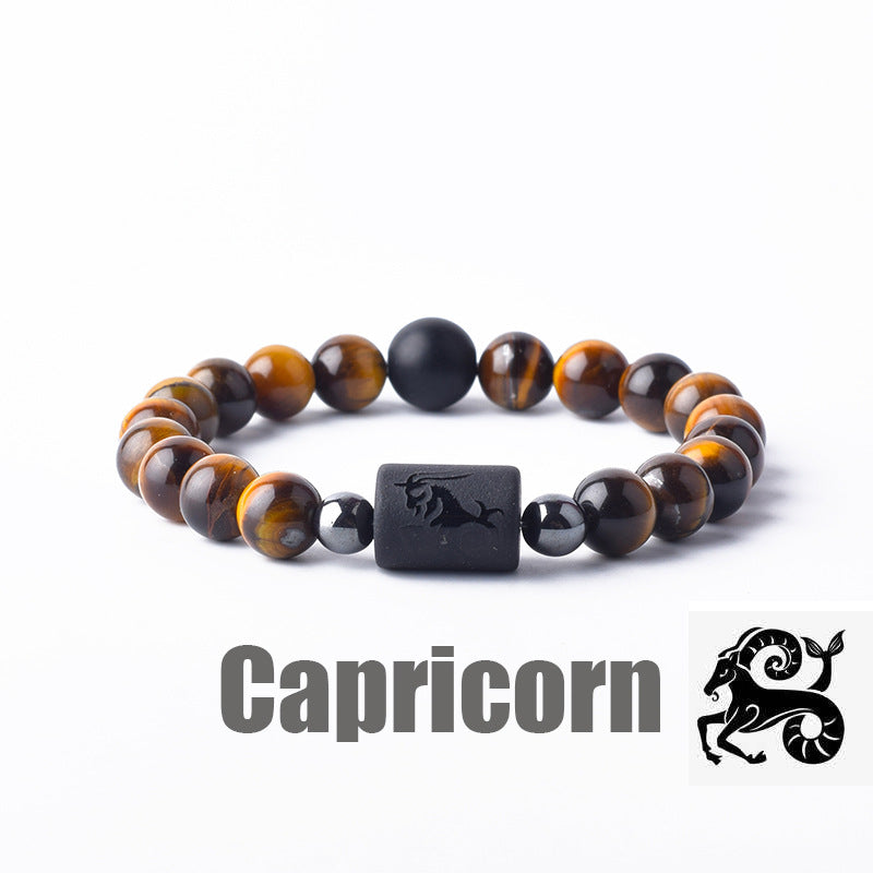 Constellation Natural Stone Beaded Twee Tigereye Bracelet