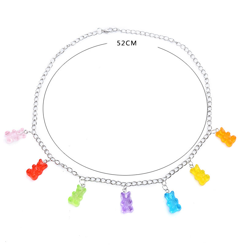 Women's Jelly Gummy Bear Cool Disco Hip Pendants