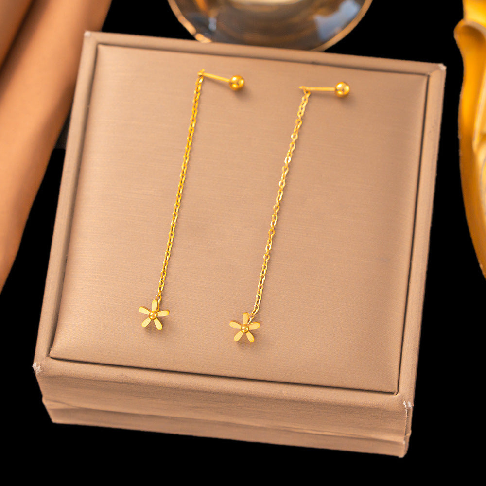 Steel Tassel Niche Design Hollow Heart Shaped Love Female Simple Ear Line