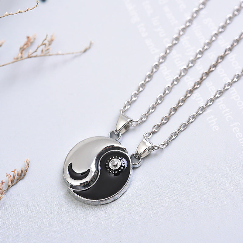 Popular Sun Moon Lovers Appetizer Stitching Necklace