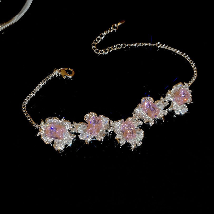 Sweet Pink Zircon Korean Artsy Light Bracelet