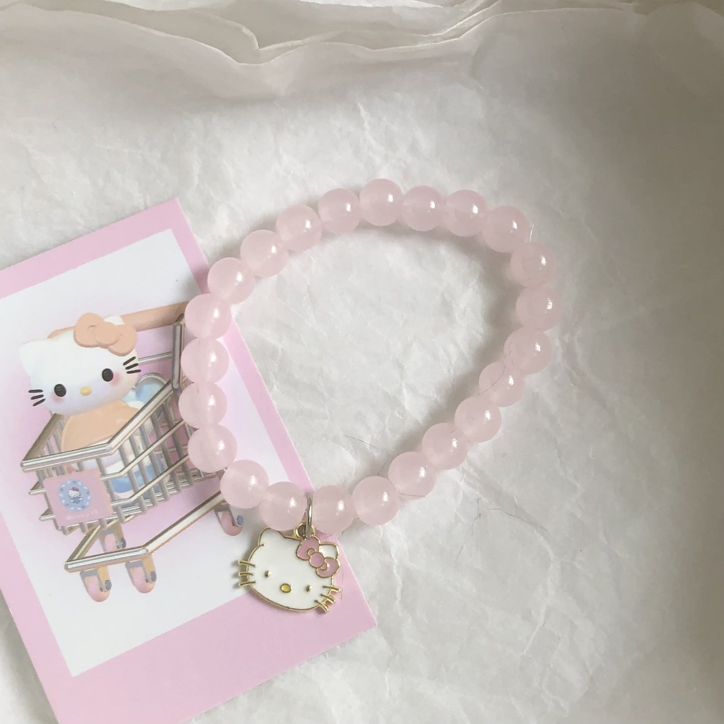 Cute Pink Kitten Heart Pure Desire Female Bracelet