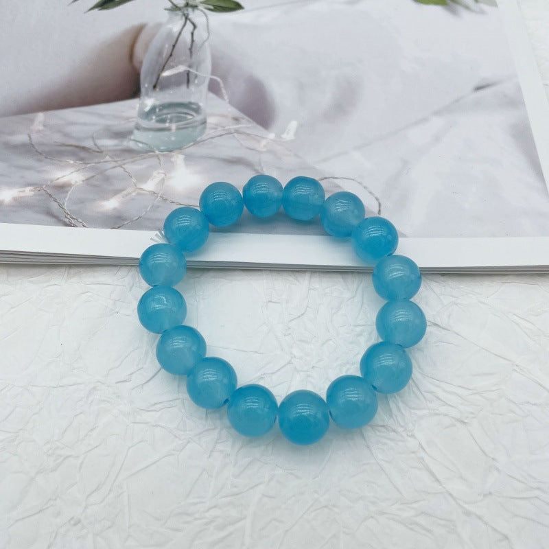 Female Aquamarine Gray Moonlight Natural Crystal Bracelet