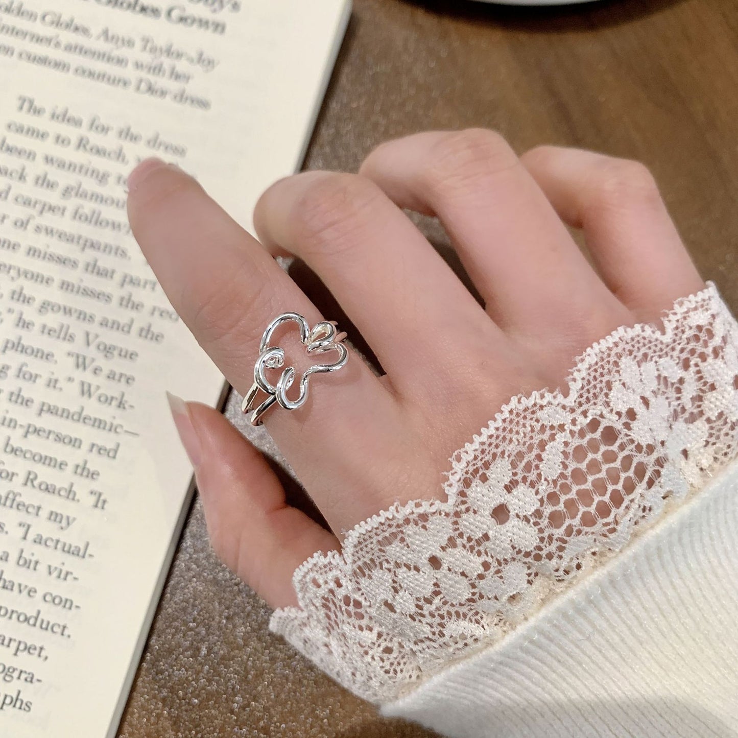 Cool Personality Geometric Hollow Irregular Female Retro Temperament Simple Open Bracelets