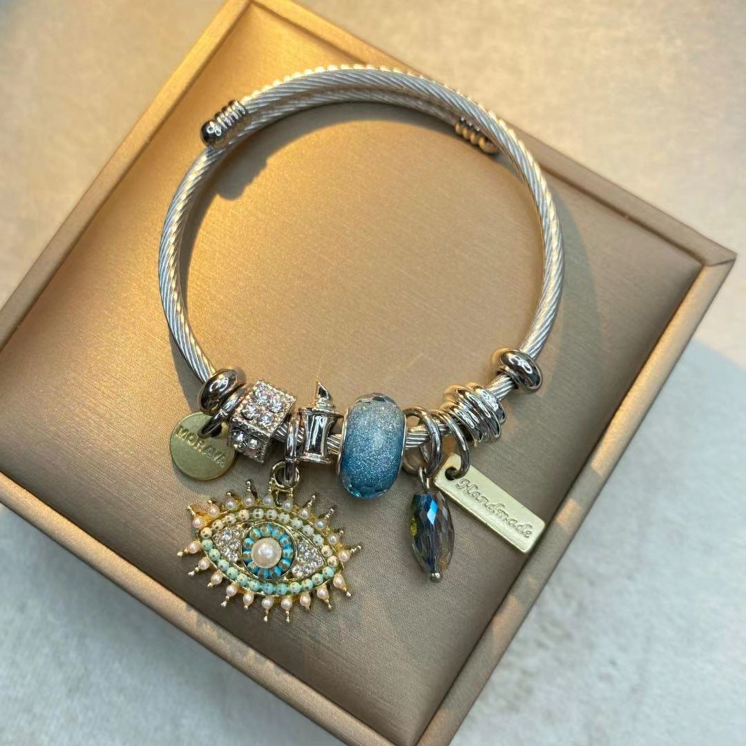 Women's & Men's Vintage Stainless Steel Devil's Eye Lovers Bracelets