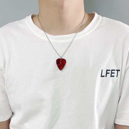 Women's Stranger Things Guitar Pick Party Suit Necklaces