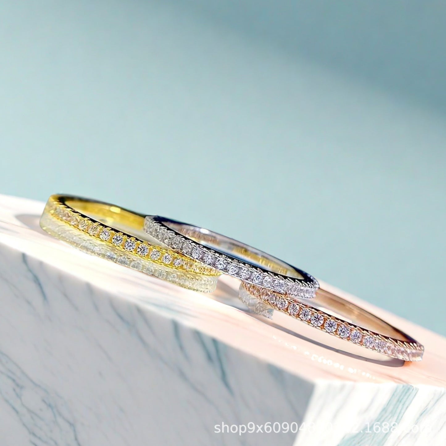 Personalized Trendy Imitation Diamond Full Gold Ring