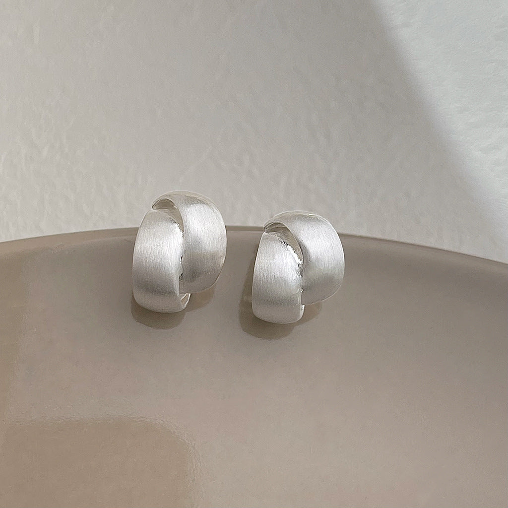 Matte Texture Geometric Female Niche Fashion Earrings