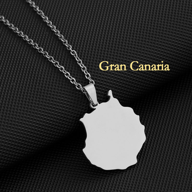 Stainless Steel Spanish Canary Islands Unisex Necklace