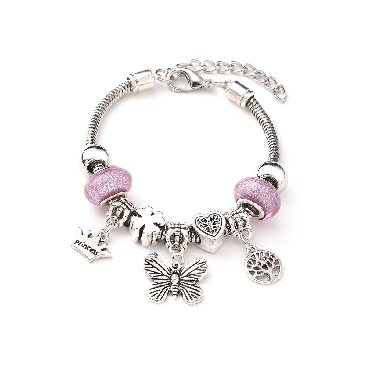 Glass Bead Small Elephant Lucky Tree Retro Transparent Bracelet