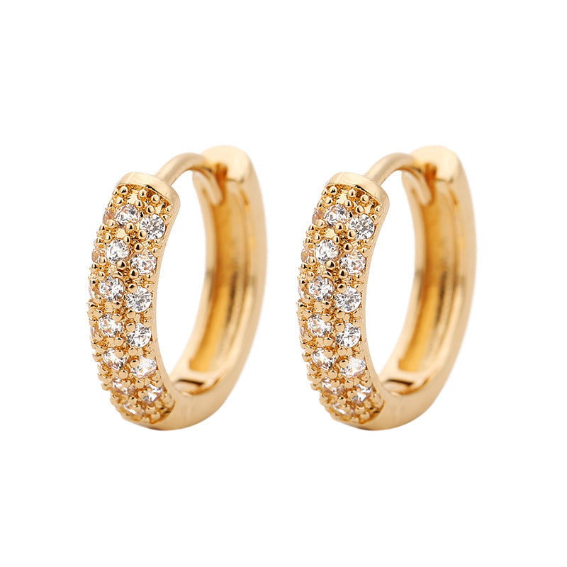 Copper Micro Inlay Full Diamond Mini Ear Buckle