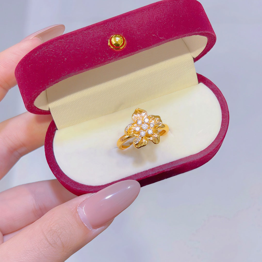 Women's Alluvial Gold Retro Affordable Luxury Design Brass Plated Fashion Ring