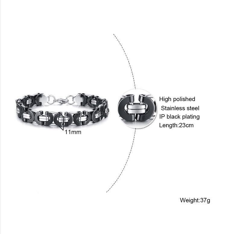 Men's Stainless Steel Square Byzantine Gold Fashion Bracelets