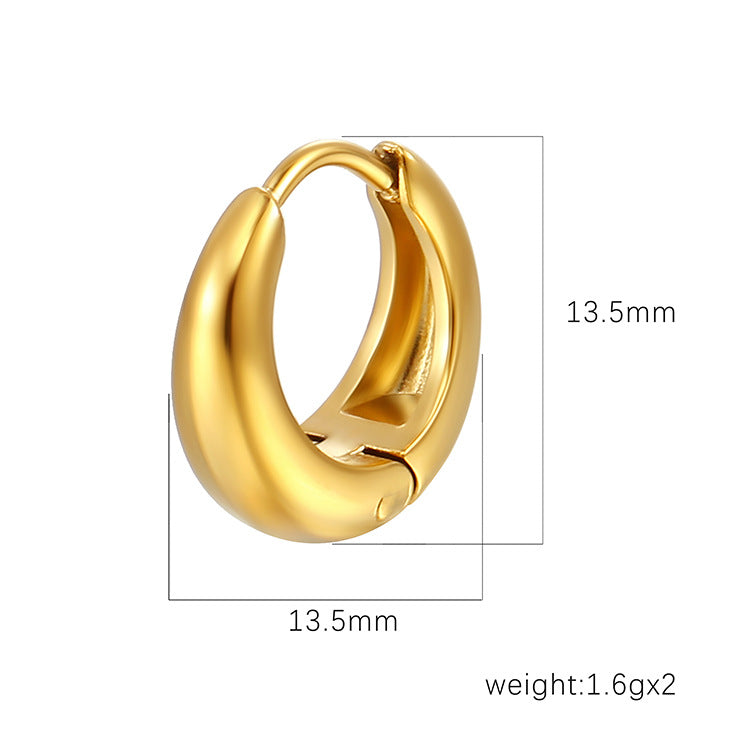 Stainless Steel Round Arc Surface Clip Simple Ear Buckle