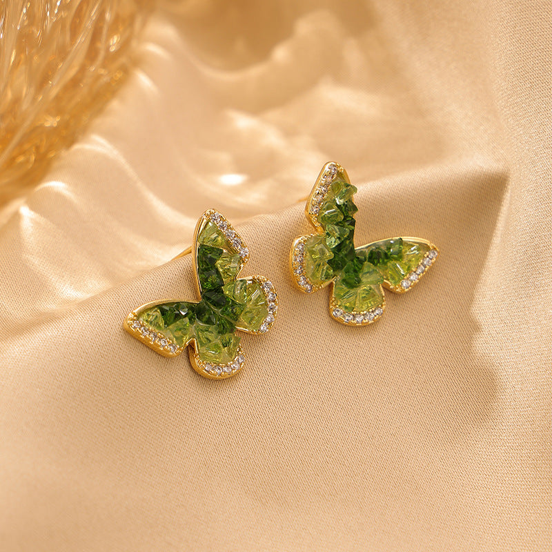 Women's Butterfly Light Luxury Minority Simple Design Good-looking Stud Earrings