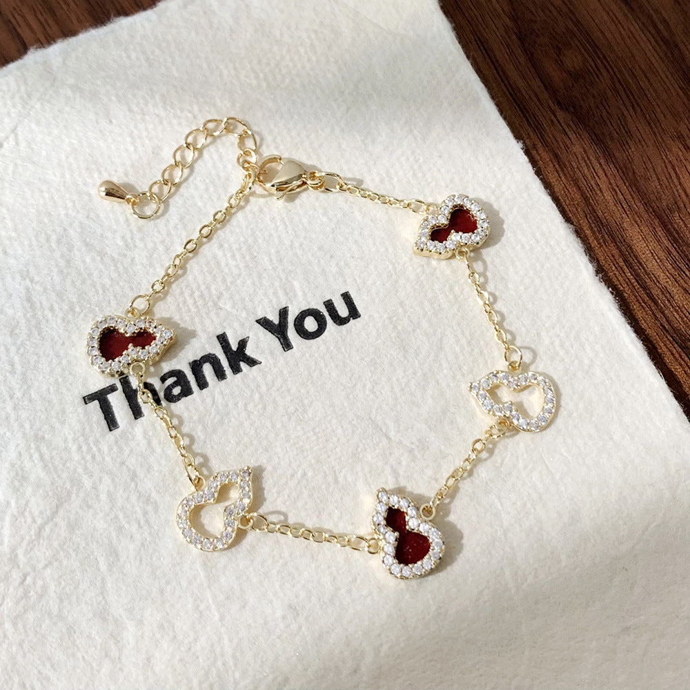 Women's Inlay Fritillary Four-leaf Flower Pull-out Light Luxury High-grade Bracelets