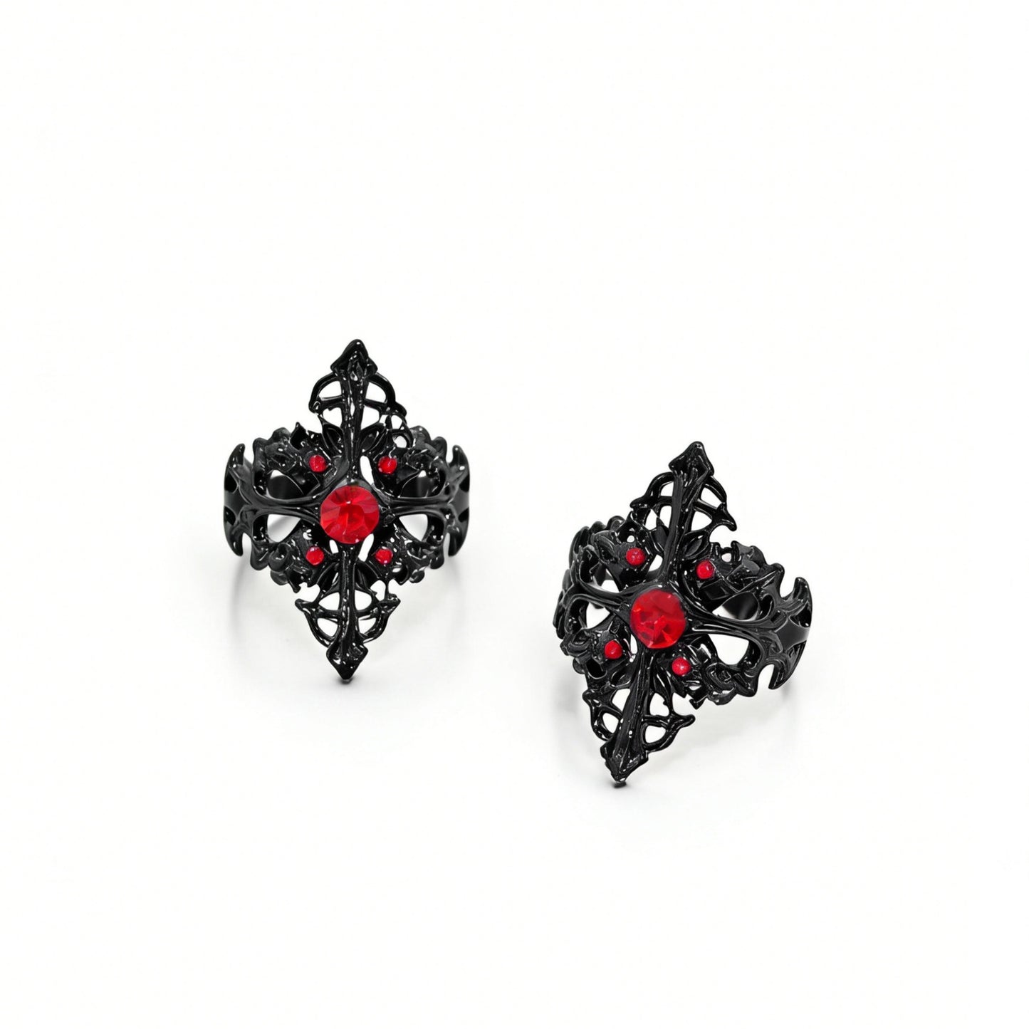 Ruby Gothic Open Design Sense Street Punk Rings