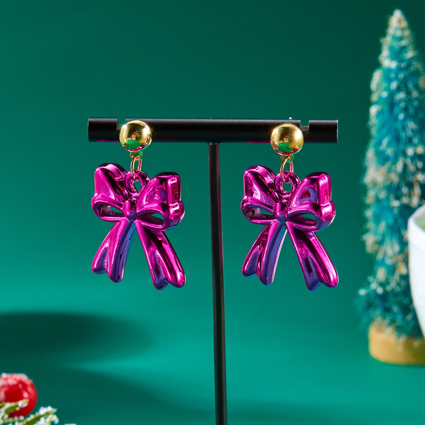 Three-dimensional Bow Exaggerated Design High Sense Graceful Earrings