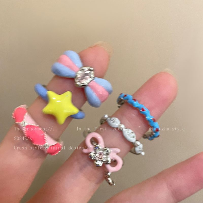 Women's Ancient Retro Fashion Twin Temperament Personality Style Rings