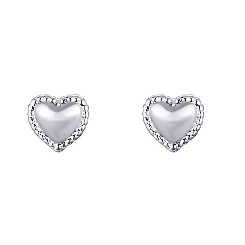 Small Ear Cute Compact Heart-shaped Fashion Earrings