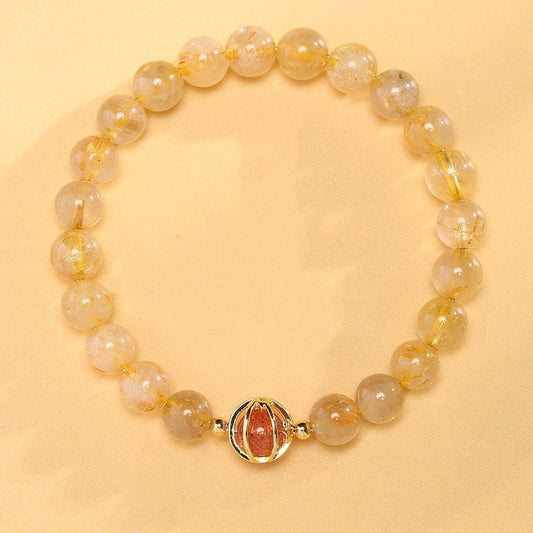Imitation Gold Rutilated Female Design Citrine Strawberry Bracelets