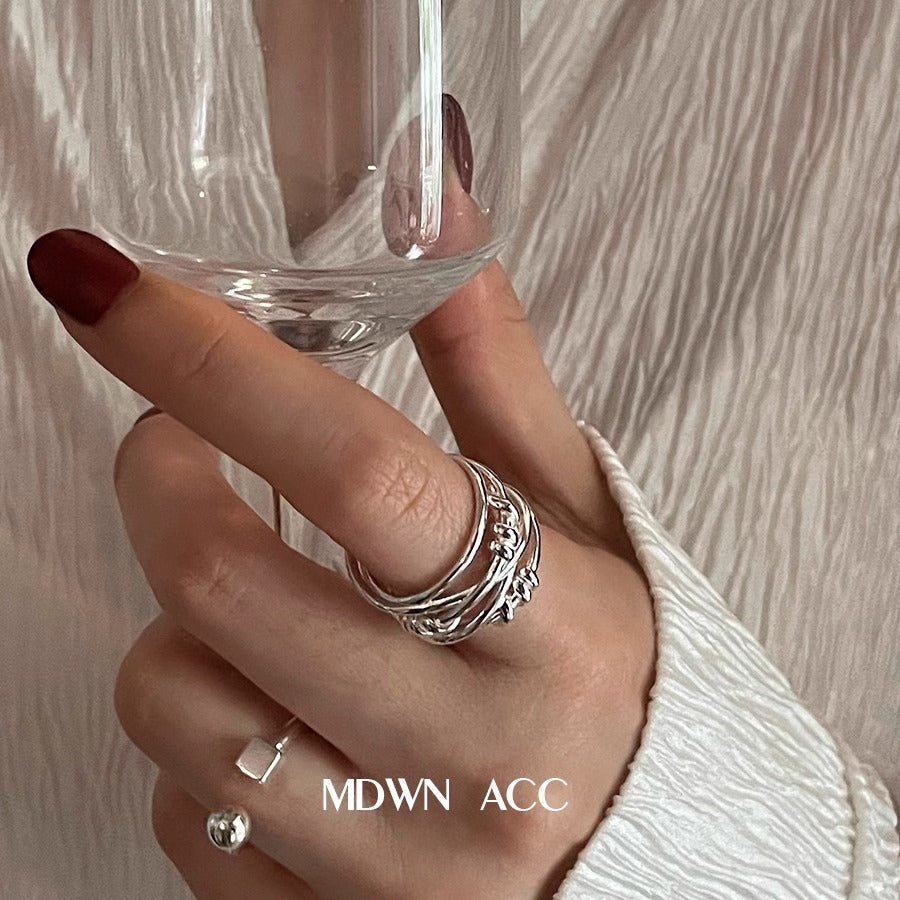 Women's Finger With Cold Personality Simple Argent Pur Rings