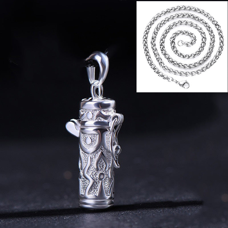 Women's & Men's Vintage Sterling Sier Fetal Hair Carry-on Charm Can Open Pendants