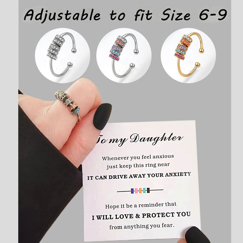 Hot Color Rotating Beads Decompression Female Open Rings