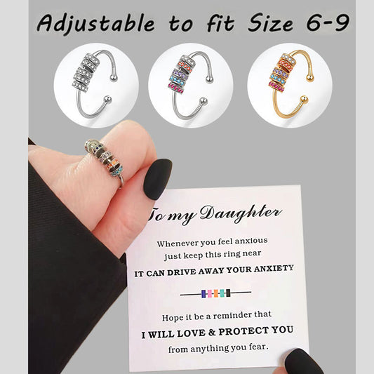 Hot Color Rotating Beads Decompression Female Open Rings