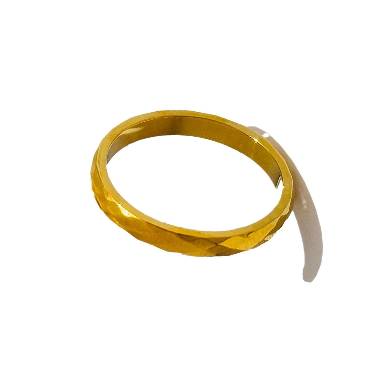 Luxury Cold Wind Diamond Pattern Titanium Steel No Fading Rings