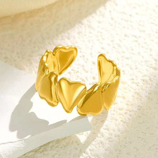 Fashion Trend Heart Shape Mirror Surface Polished Ring