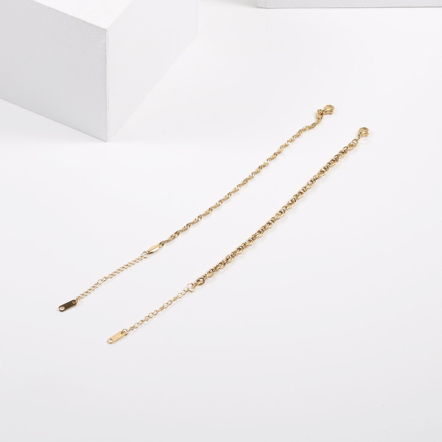 Bare Chain Titanium Steel Gold Plated Bracelets