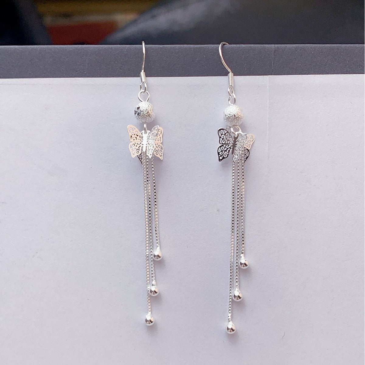 Women's Brass Gold-plated Butterfly Live Chain Boutique Ear Line