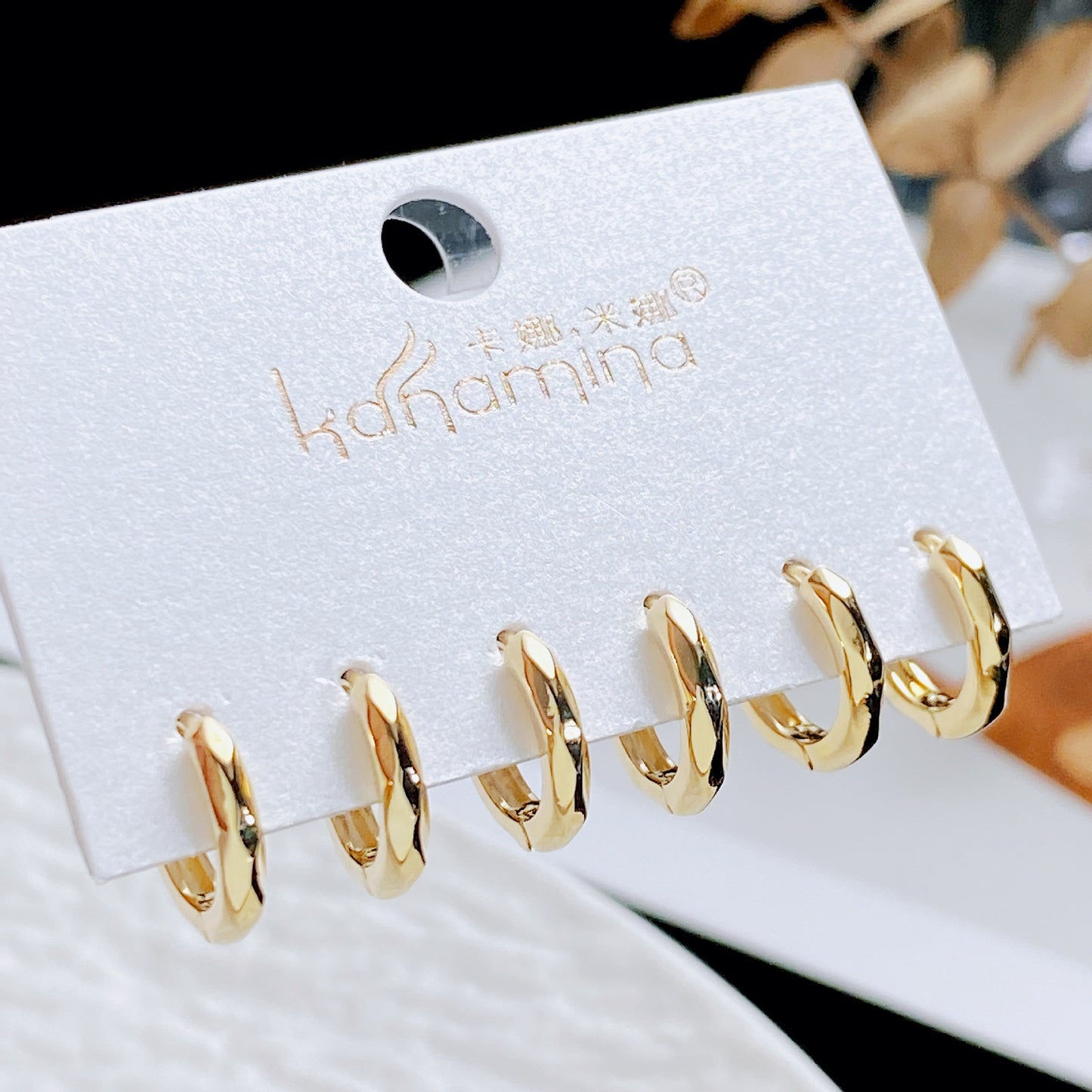Golden Light Luxury Three Pairs Clip Temperament Wild High-grade Sense Ear Buckle