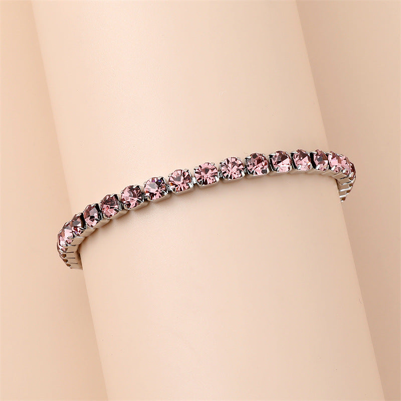 Women's Colorful Super Flash Square Diamond Claw Bracelets