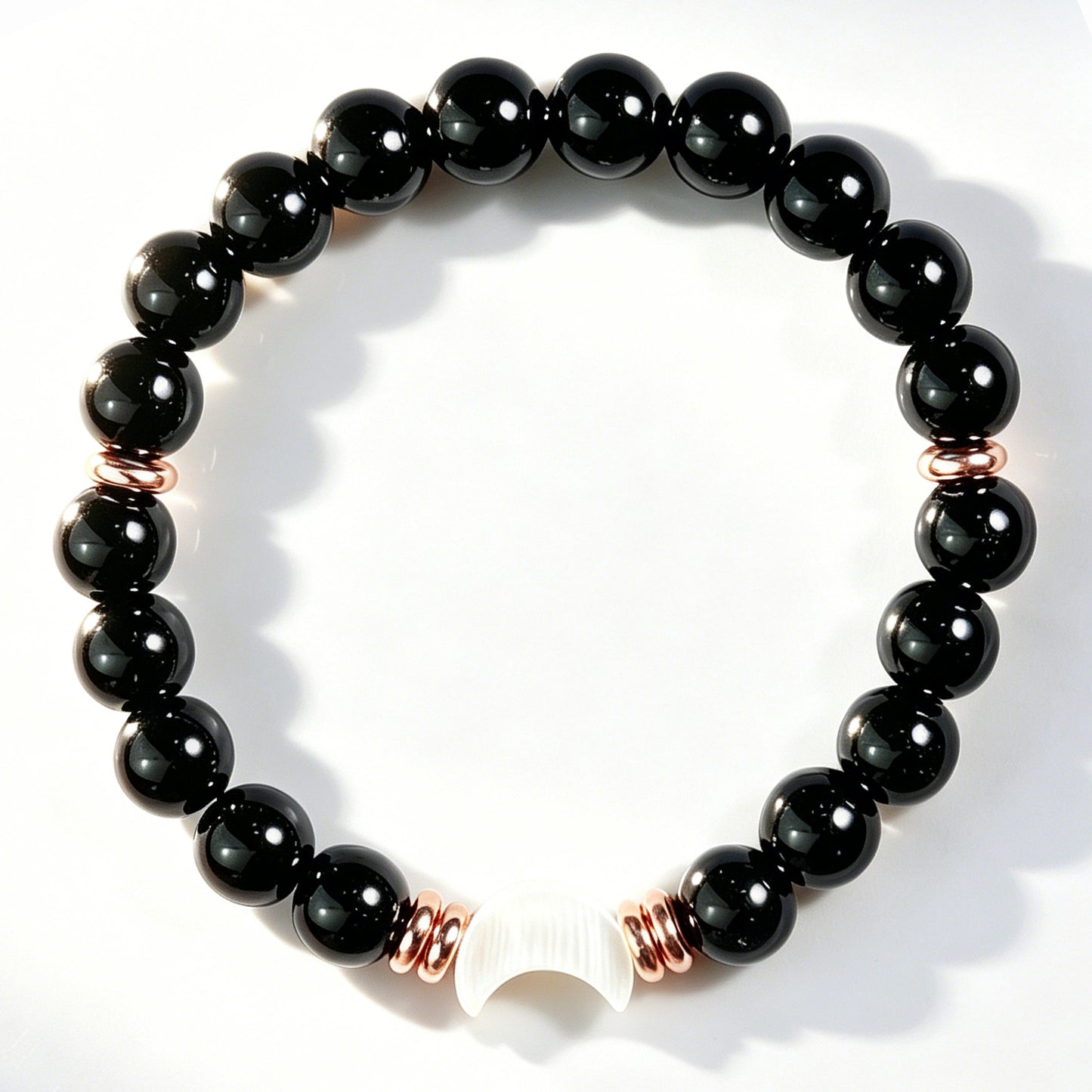 Natural Obsidian Moon Crystal Energy Handmade Bracelet