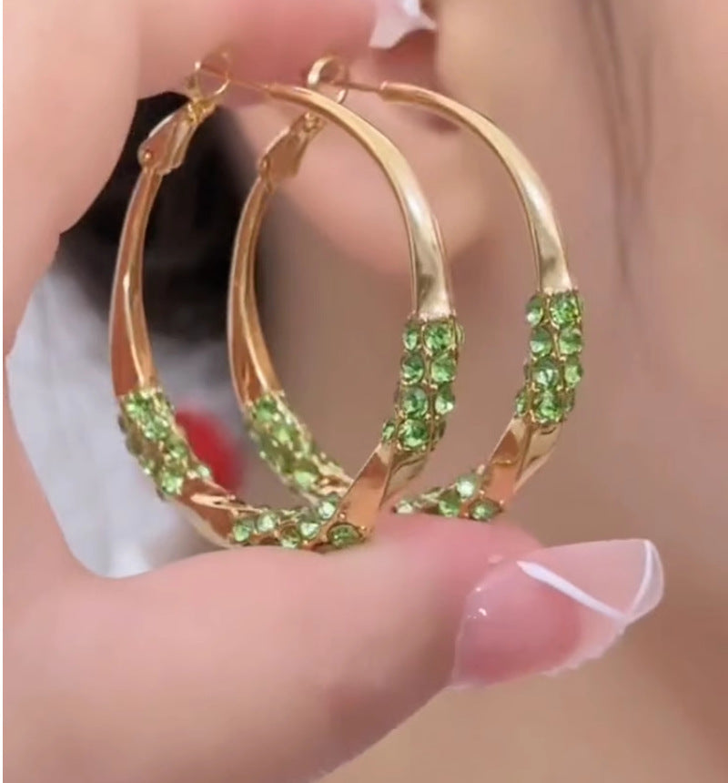Fashion Big Hoop Female High Sense Light Luxury Minority Design Earrings