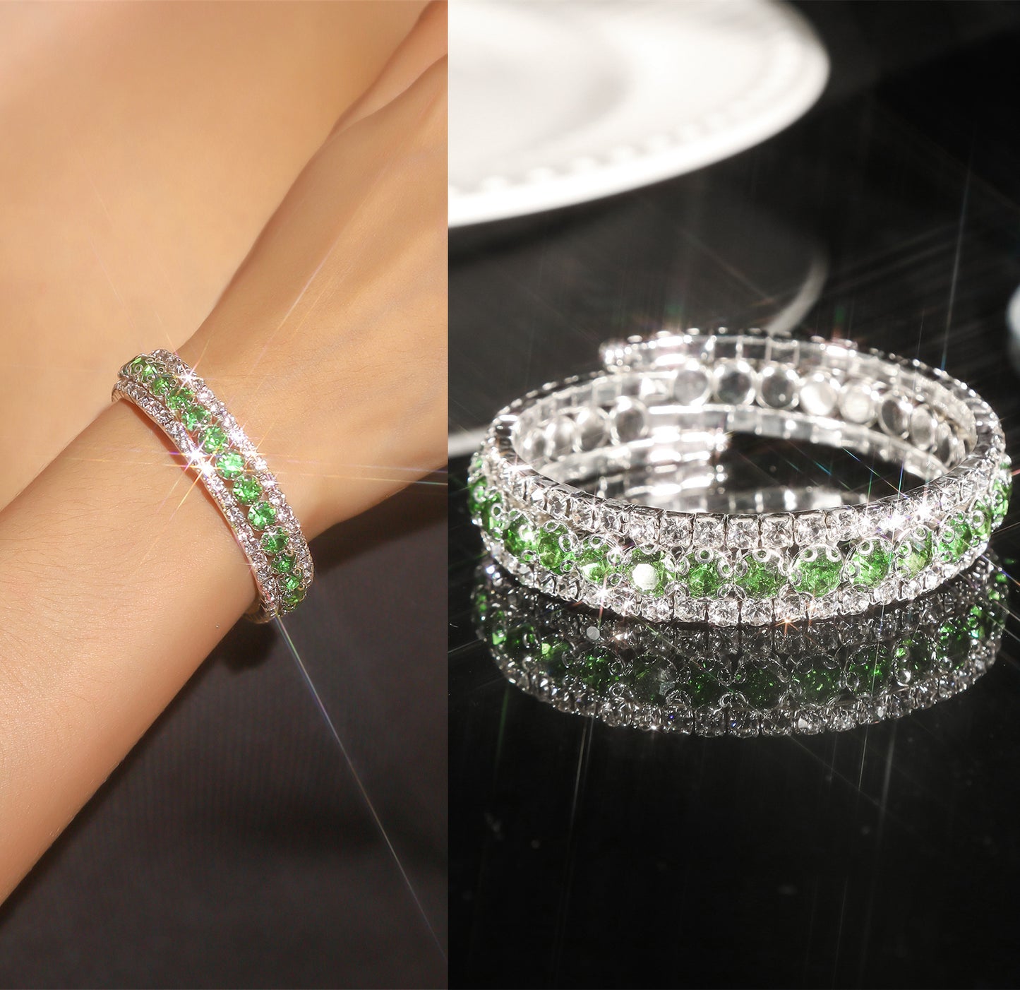 Fashion Rhinestone Female Bride Full Diamond Wedding Bracelets