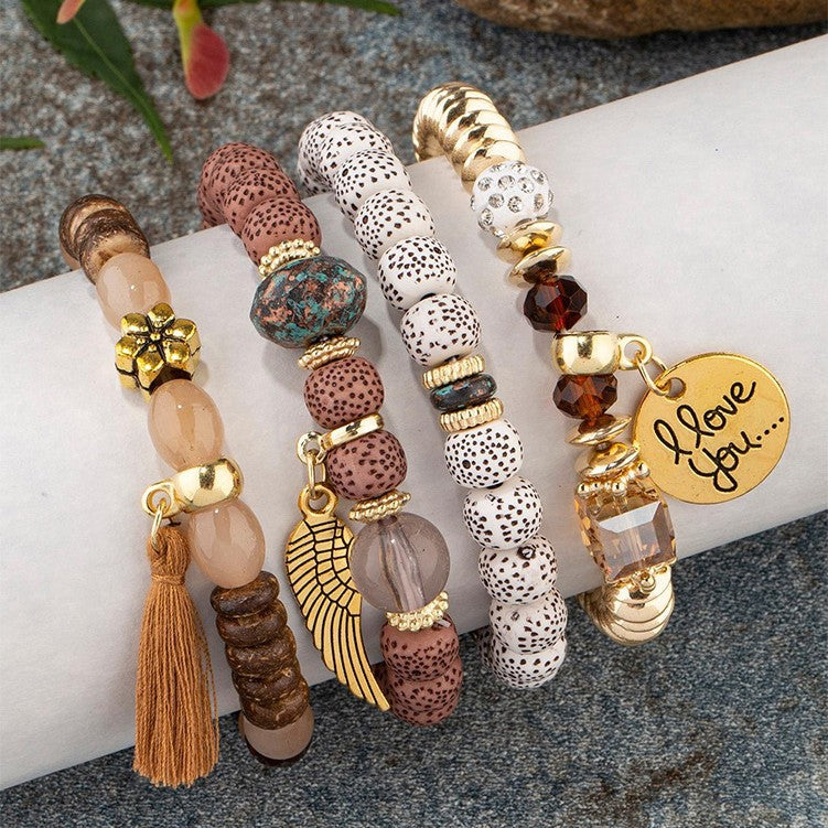 Fashion Beaded Vacation Style Dopamine Decompression Stretch Micro Glass Bead Bracelets