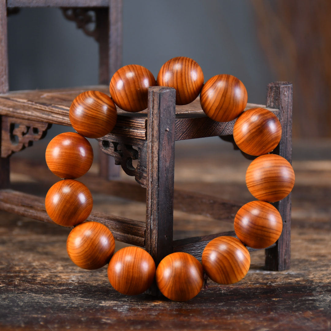 Women's & Men's Arborvitae Lightning Transparent Buddha Beads Live Studio Drainage Temple Bracelet