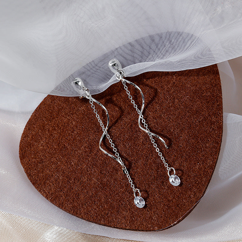 Women's Needle Long Tassel Twisted Fashion Winding Micro Earrings