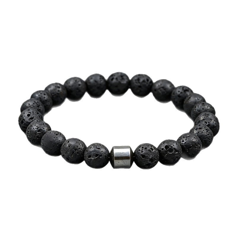 White Turquoise Tigereye Volcanic Rock Green Malachite Bracelet