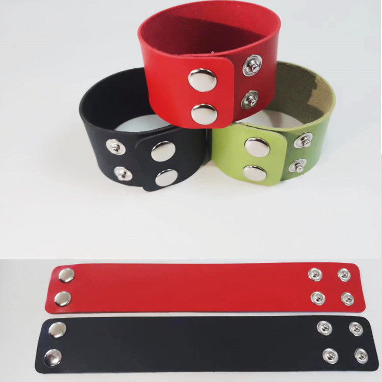 Personalized Simple Stainless Steel Snap Button Wide Punk Goth Creative Rings